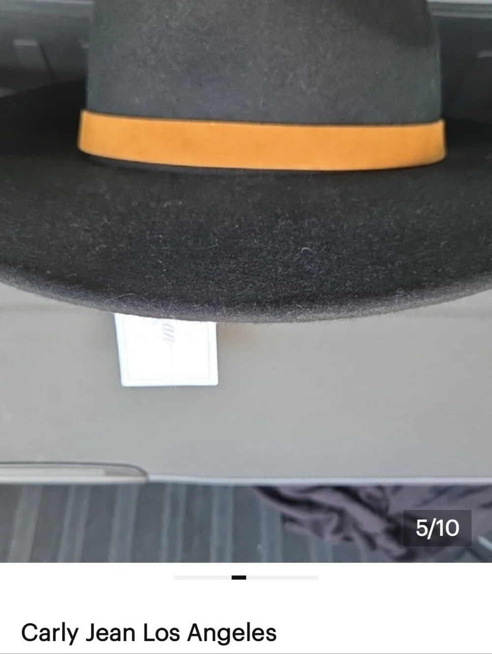 Black Carly Jean Los Angeles Benton Wool hat Size Medium Leather New With Tags